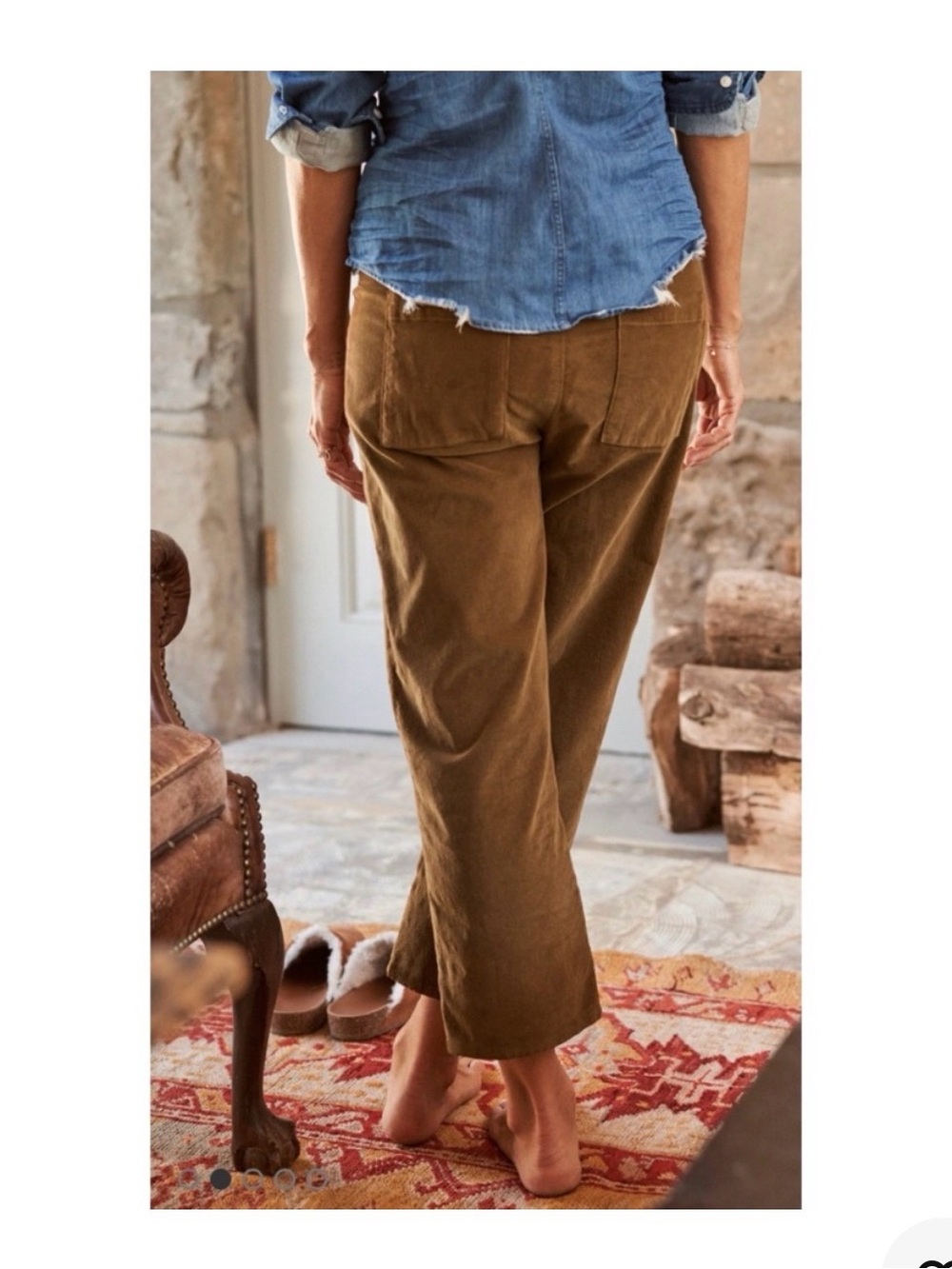 Frank & Eileen Kinsale Performance Corduroy Pants in Chestnut Brown Size 10